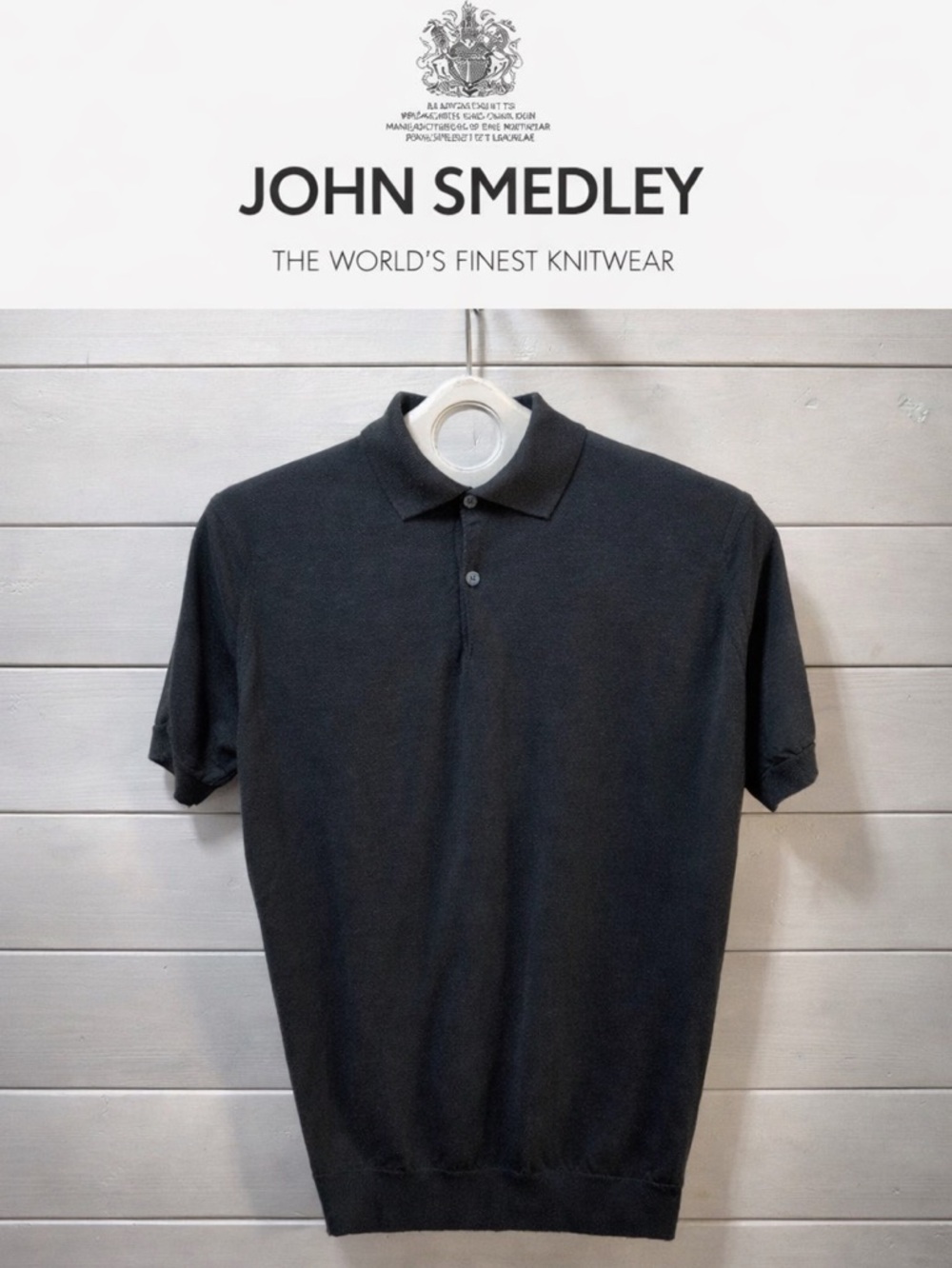 JOHN SMEDLEY Black Polo – Size S (estimated)